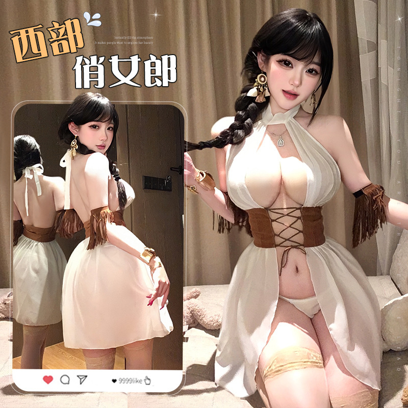 Pure Desire Erotic Lingerie Sexy Western-Style Ancient Costume Pretty Girl Uniform No-Take-Off Temptation Passion Set 1324