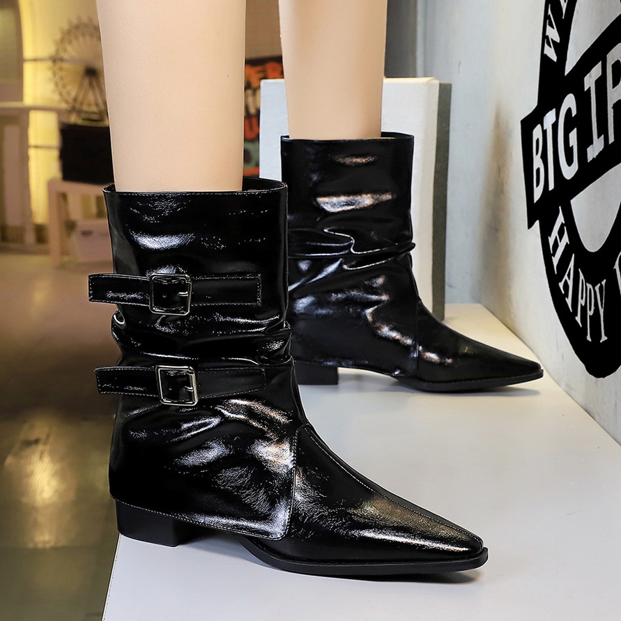 Western Cowboystiefel Für Damen Mit Blockabsatz Im Retro Design_voghion.com