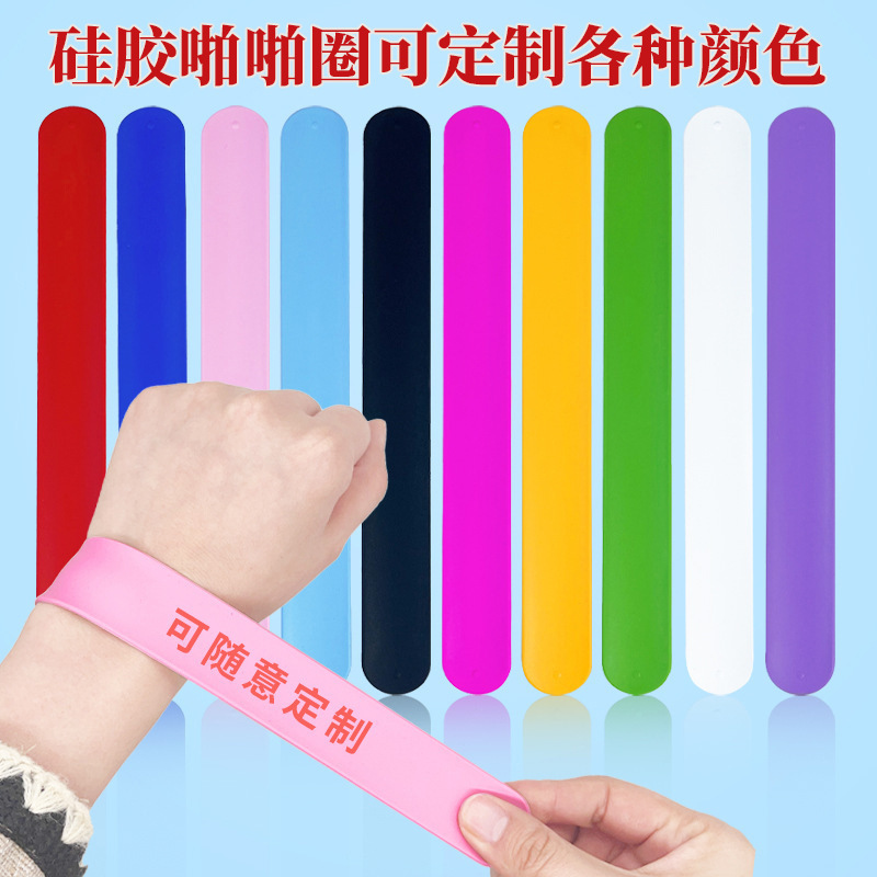 Casual Silicone Snap Ring, Printable Advertising Pattern Wrist Strap, Kidsren's Snap Ring, Self-Rolling Bracelet, Gift Snap Ring