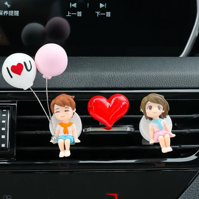 Car Perfume Aromatherapy — Car Perfume Air Conditioning Pendant - cleverly-tuyere-love-balloon-couple-large-peach-heart
