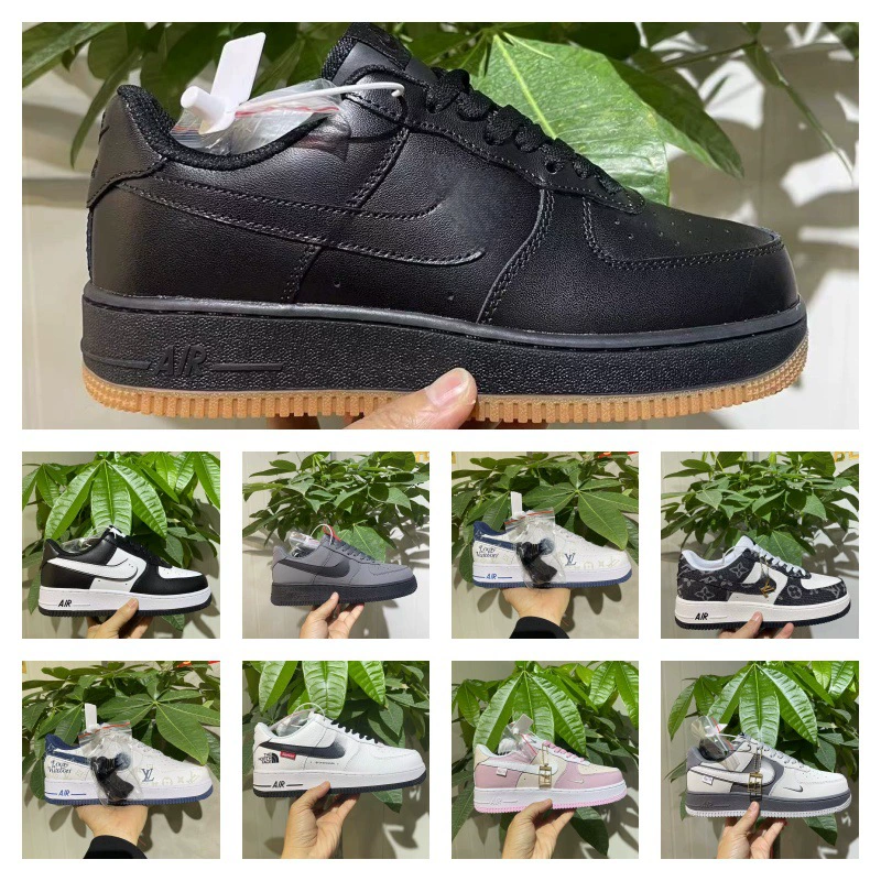 Cross-Border Af1 Wear-Resistant Sneakers, Casual and Versatile Sports Low-Cut Men's and Women's Same Style Air Force Large Size Shoes, Thick-Soled Sneakers