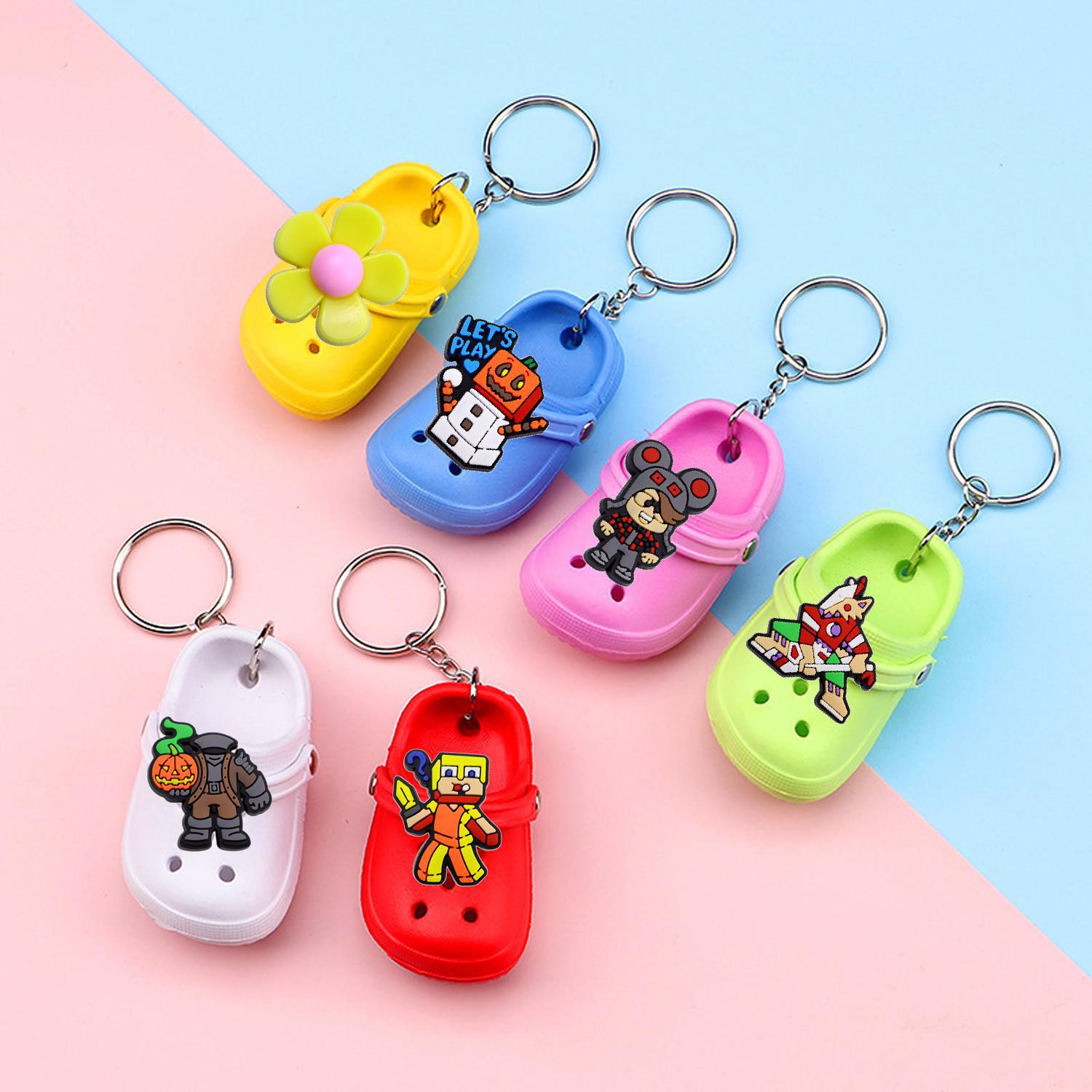 跨境罗布乐思迷你洞洞鞋钥匙扣速卖通小礼品迷你拖鞋饰品小鞋子扣