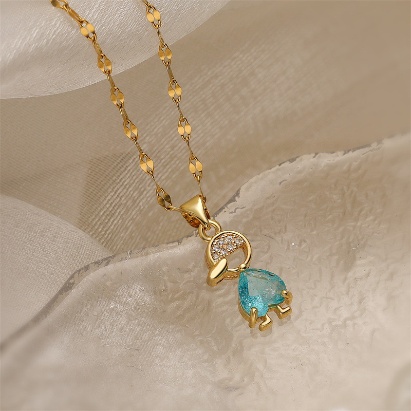 9g Weight Copper Pendant Material Zircon Inlay Material Pendant Necklace Classification Copper Chain Material 1 Piece Quantity Holiday, Daily Occasion Copper Material Heart Shape Pattern Women's Gender Inlay Design Simple Style, Classic Style Style Wholesale Simple Style Classic Style Heart Shape Copper Inlay Zircon Pendant Necklace 2