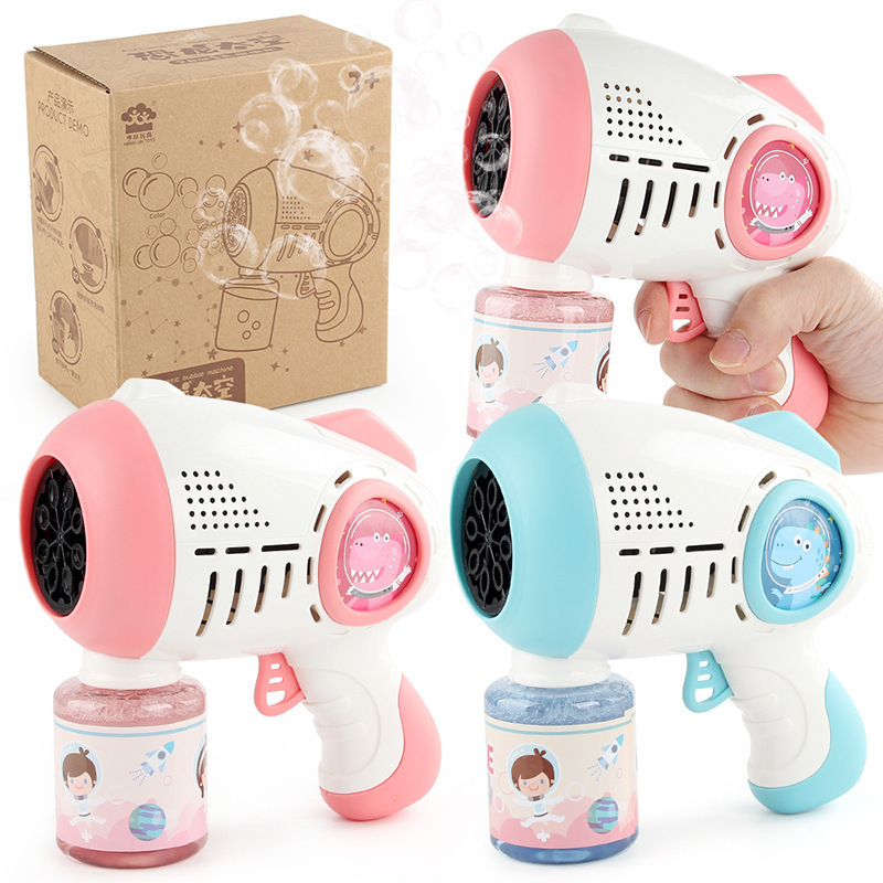 Los niños de juguete de la burbuja ocasional gato burbuja eléctrica que sopla la pistola de burbujas automática mochila caja de color traje al por mayor