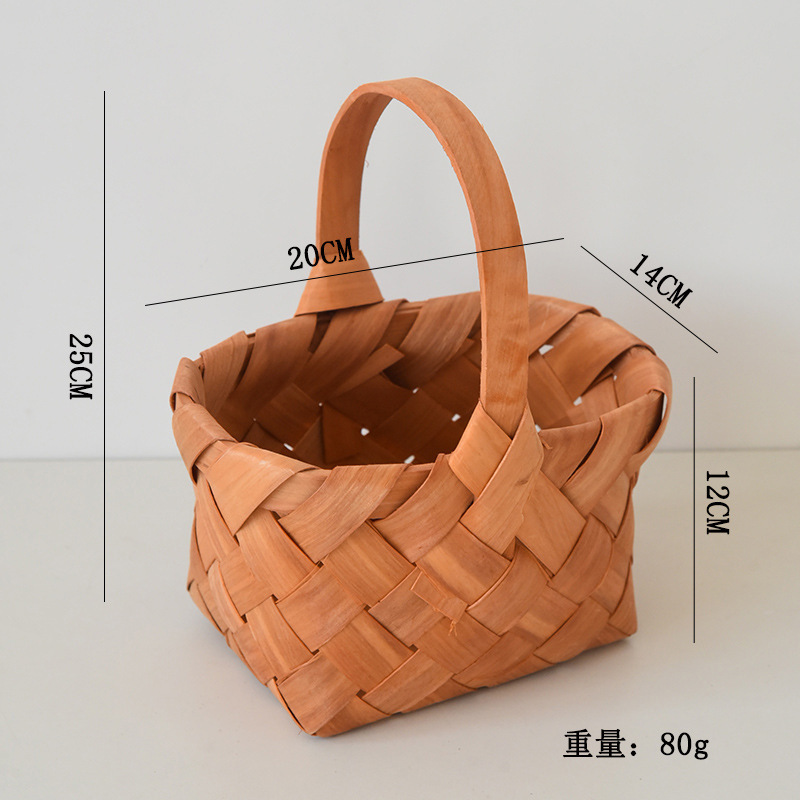 Cesta de flores de ratán tejida a mano, cesta de flores frescas portátil, cesta de paja, cesta de bambú, decoración para bebés, cesta de flores para el hogar.