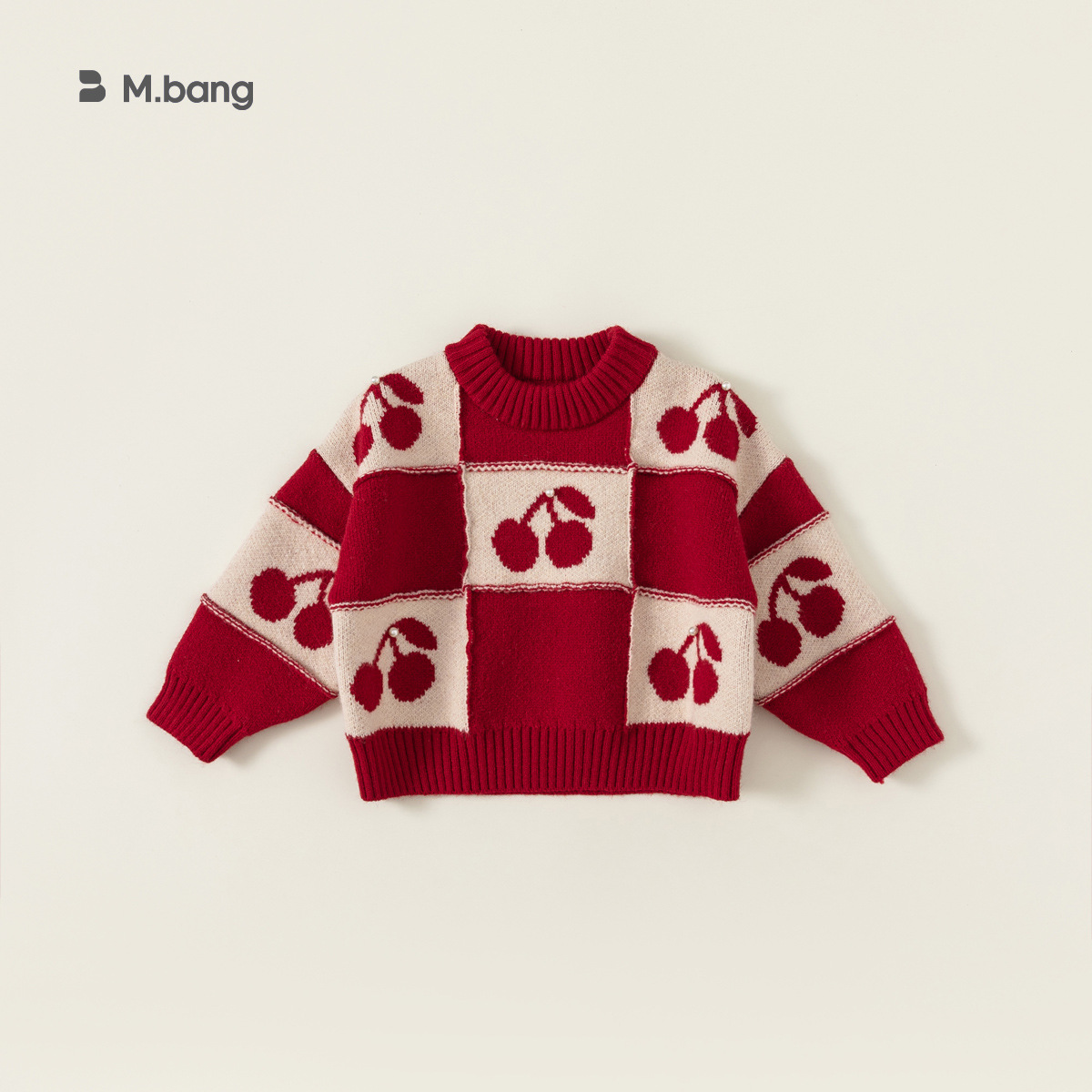 Babycity Girls Spring Long-sleeved Sweater Children's Sweater Cherry Knitted Jacket Spring And Autumn QY23084