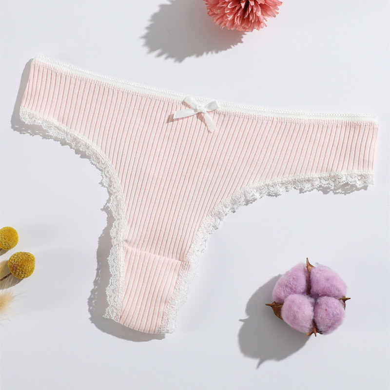 新しい T 字型下着女の子のレースの糸 T 字型パンツ女性のローウエスト通気性綿 T パンツ工場卸売|undefined
