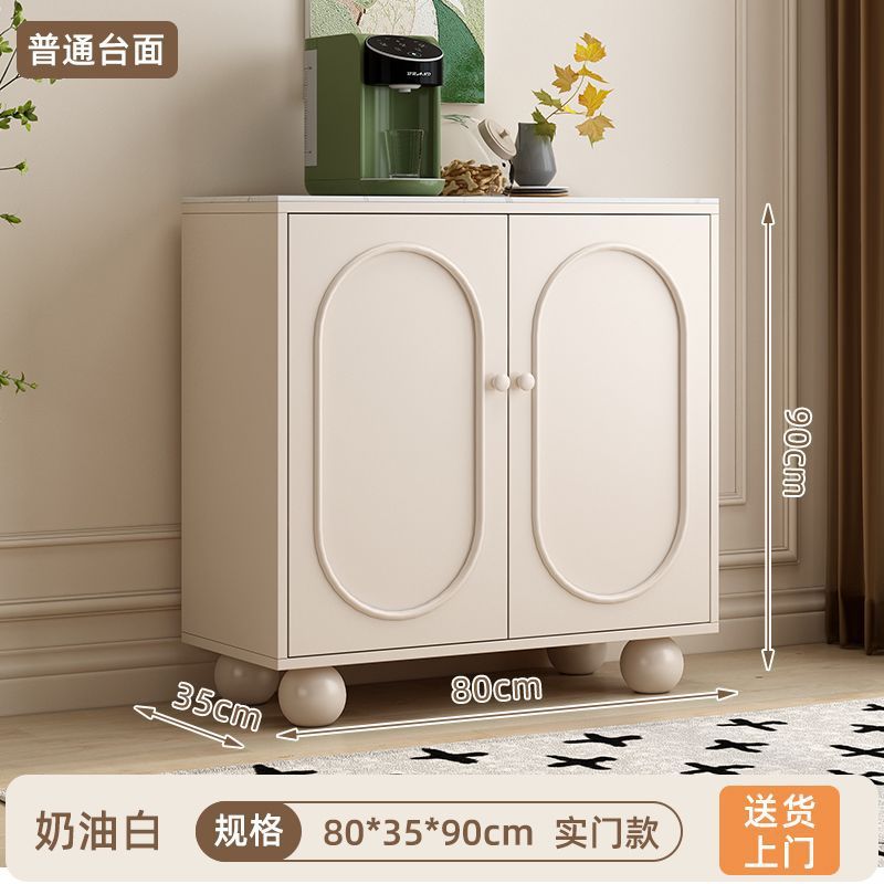 实木餐边柜奶油风斗柜客厅柜子储物柜收纳柜家用橱柜茶水柜碗柜子|undefined