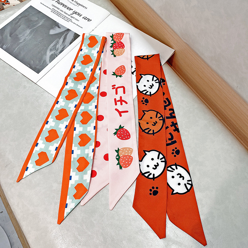 Nuevo estilo banda de pelo de las mujeres cinta corbata de pelo estilo coreano Cola de Caballo cinta pequeño arco fresco bufanda accesorios para el cabello cuerda de pelo mujeres