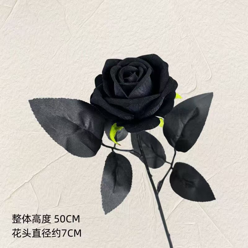 Single pure black rose-style 2