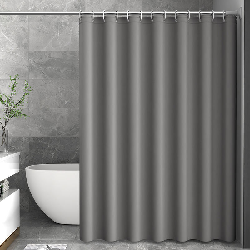 純色の厚い防水布のシャワーカーテンのカーテン