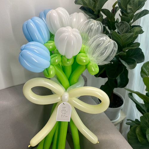 2024 new tulip long balloon bouquet ins color internet celebrity DIY Xiaohongshu tulip bouquet material
