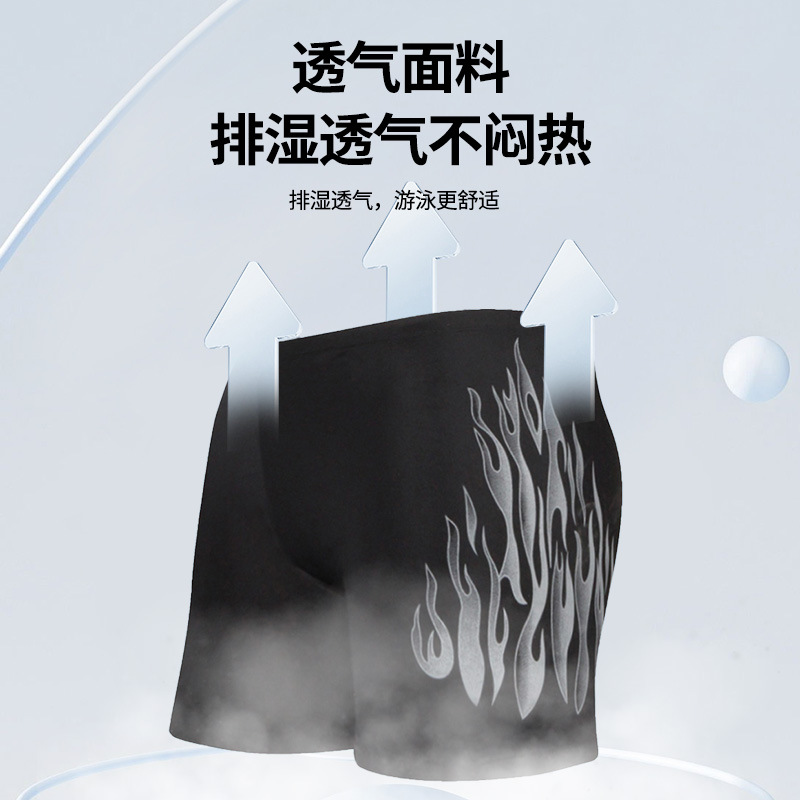 Qi Lang natación troncos hombres Boxer adultos natación troncos Natación traje de nylon suelta más el tamaño de los hombres pantalones de natación impresos al por mayor