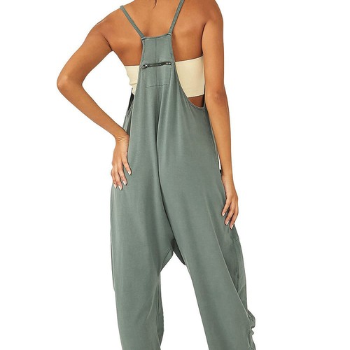 Loose Women's Solid Color Pouch Zipper Bodysuit Tankini One-Piece