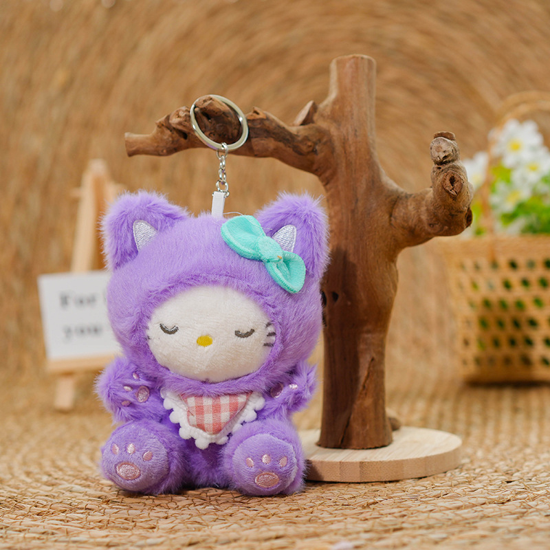 可爱hellokitty毛绒挂件kt猫玩偶凯蒂猫玩偶公仔卡通钥匙扣书包挂|undefined