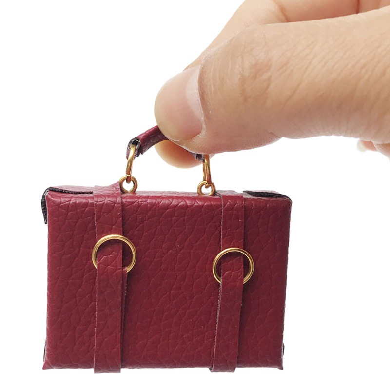 1:12 casa de muñecas mini modelo soldado bjd accesorios equipaje portátil antigua maleta bolsa