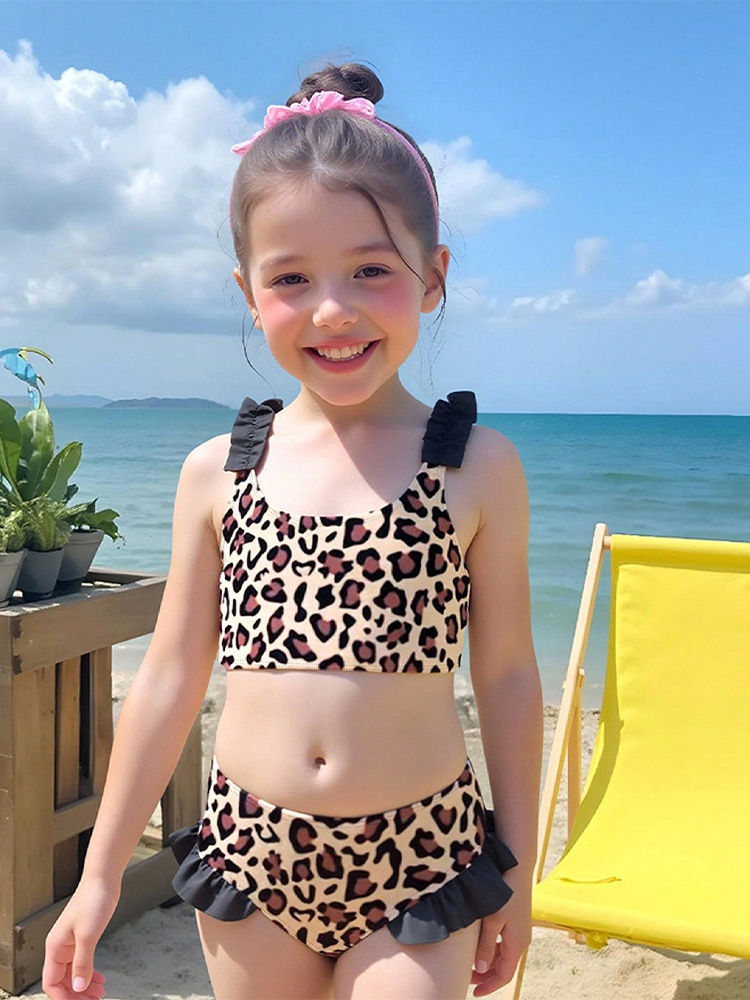 Mädchen Bikini Zweiteiler Mit Cartoon Print Für Strand Und Pool_voghion.com