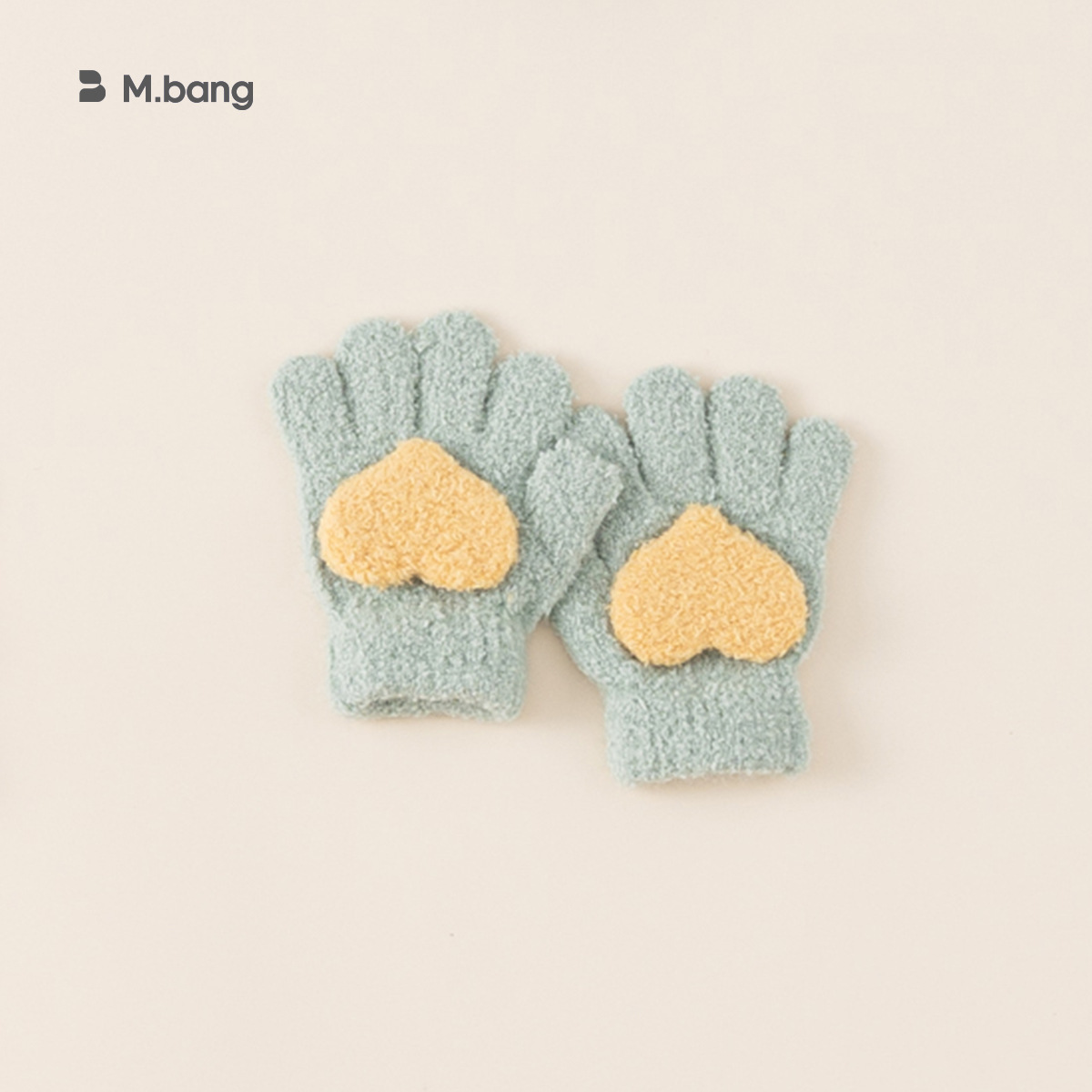 Yoobao ropa infantil guantes de niñas amor guantes de lana otoño y invierno nuevo bebé dulce guantes de punto de cinco dedos