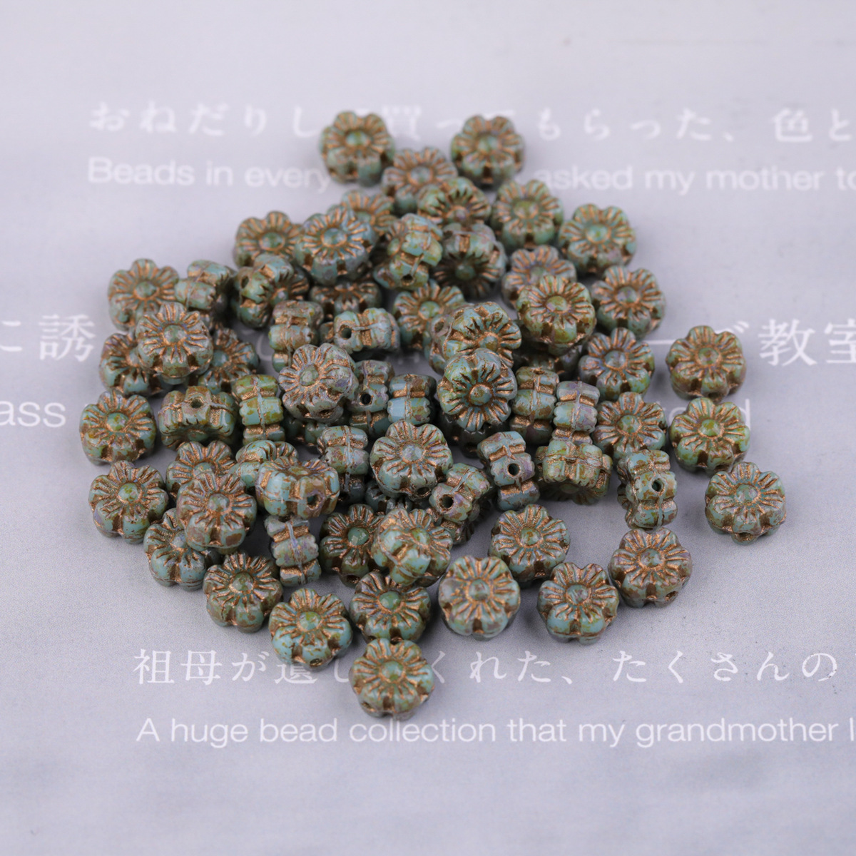 2025 nueva cuenta de vidrio checo preciosa flor hawaiana de vidrio 6mm aproximadamente 100 piezas accesorios de bricolaje