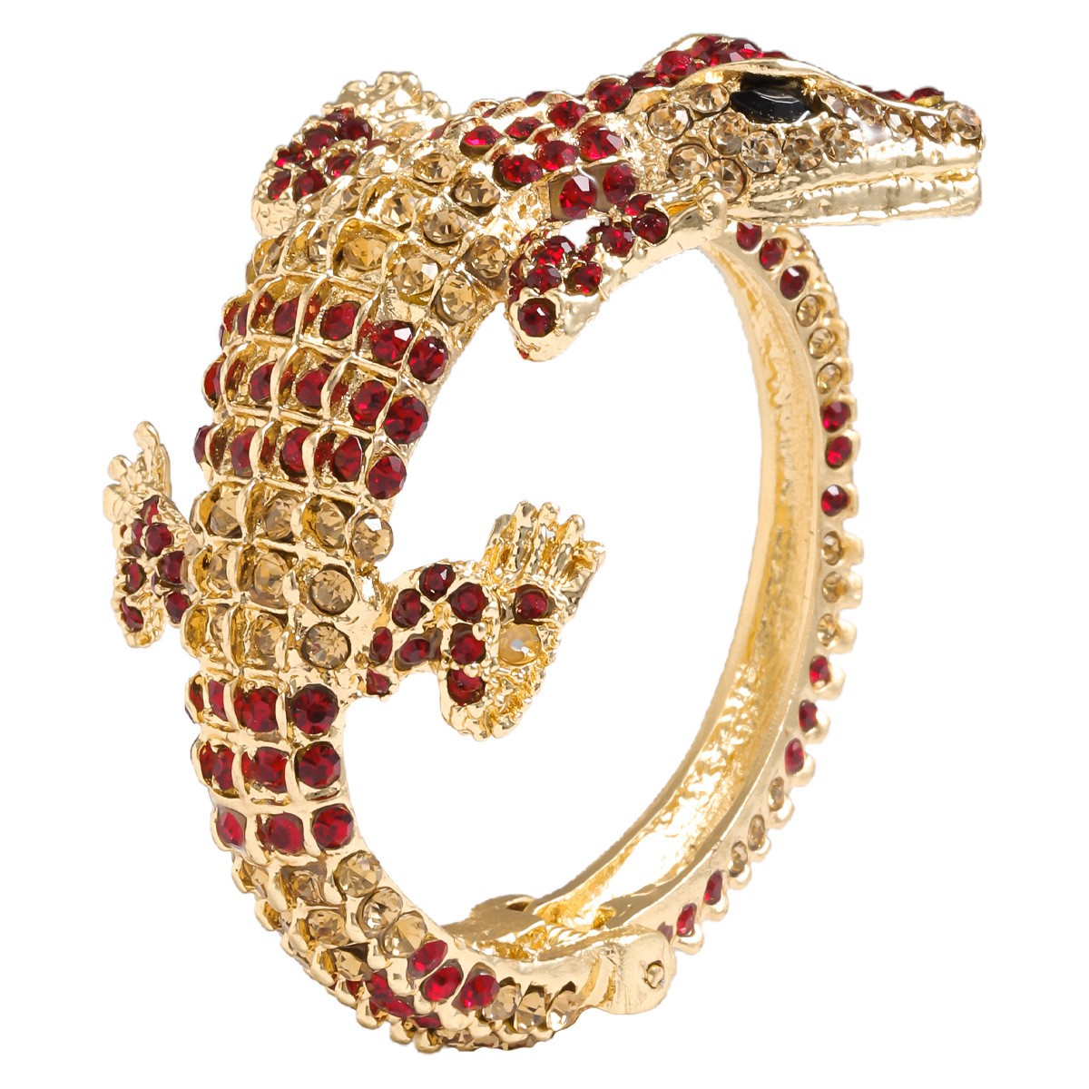 Wholesale Jewelry Exaggerated Novelty Crocodile Alloy Rhinestones Inlay Bangle display picture 3