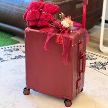 出口日本行李箱红色结婚陪嫁喜箱拉杆箱24寸旅行箱20寸登机密码箱