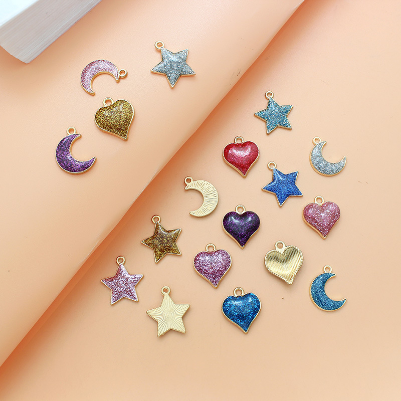 130g Weight Pendant Jewelry Making Type Jewelry Accessories Classification 10 PCS/Package Quantity Alloy Material Heart Shape Pattern Enamel Design Simple Style, Classic Style Style 10 PCS/Package Alloy Heart Shape Pendant 1