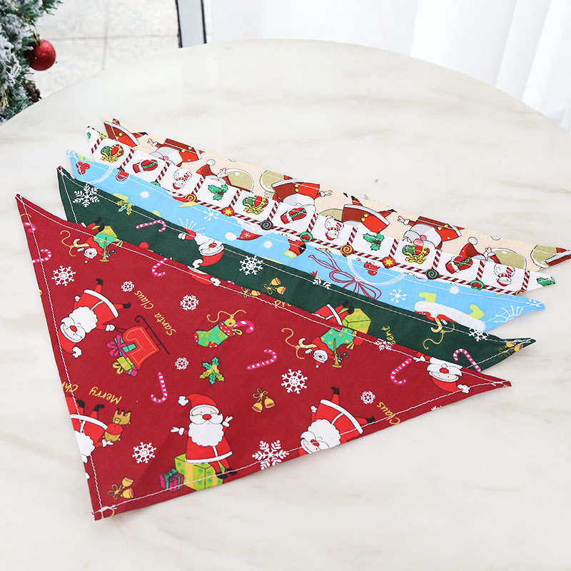 Pañuelo triangular navideño para perros y gatos, suministros para mascotas para perros pequeños, medianos y grandes, bufanda para gatos con decoración para perros para todas las estaciones.