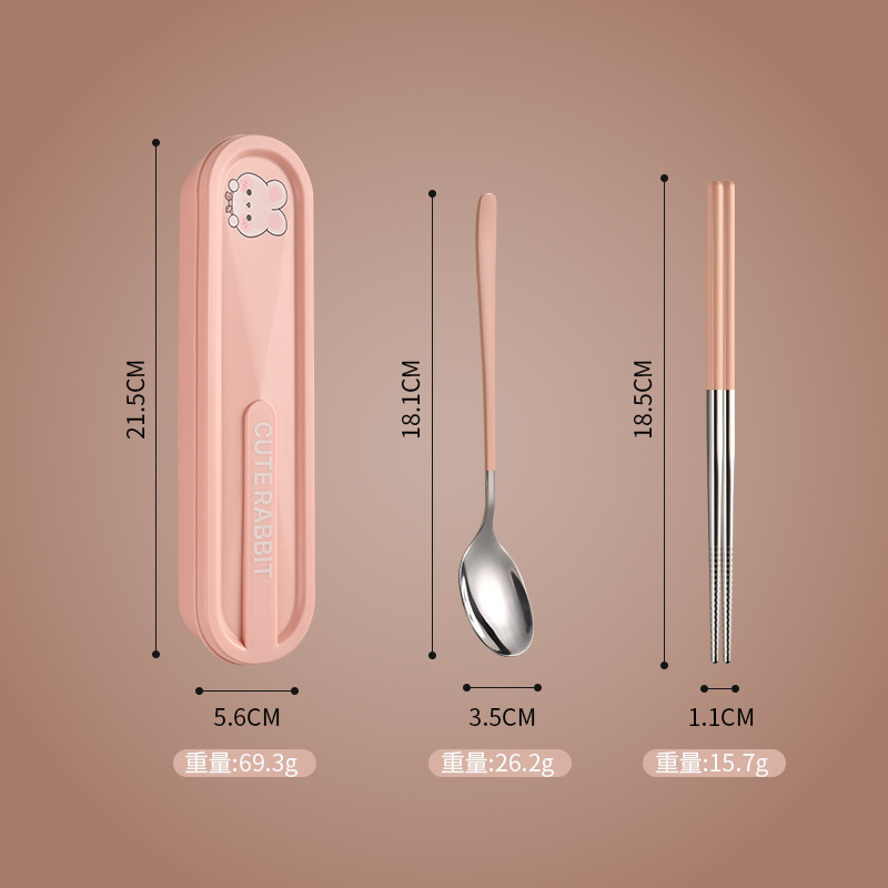 [스프레이페인트] 꼬마토끼 [숟가락+젓가락] 2종세트