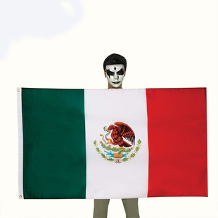 Cross-border Amazon supply manufacturer polyester screen printing World Cup flag 90 * 150cm Mexican flag