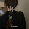 Hairgrip with butterfly, metal crab pin, design shark, hair accessory, European style, trend of season