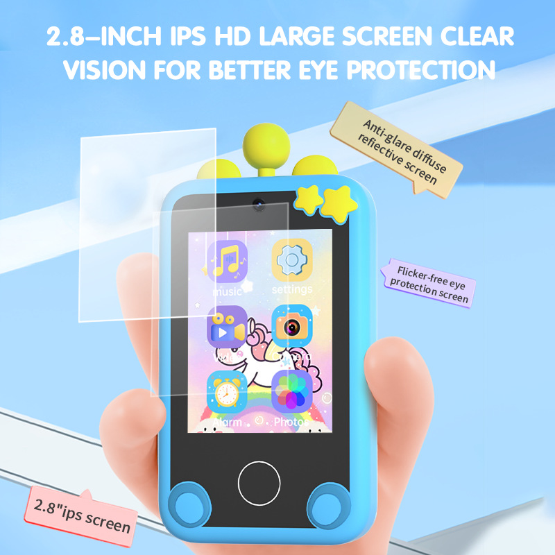 Nuevos teléfonos móviles para niños fotográficos transfronterizos de alta definición fotográficos y video juguetes inteligentes para niños con cámara táctil unicornio image 4