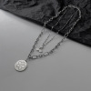 Brand necklace stainless steel hip-hop style, fashionable chain for key bag , accessory, flowered