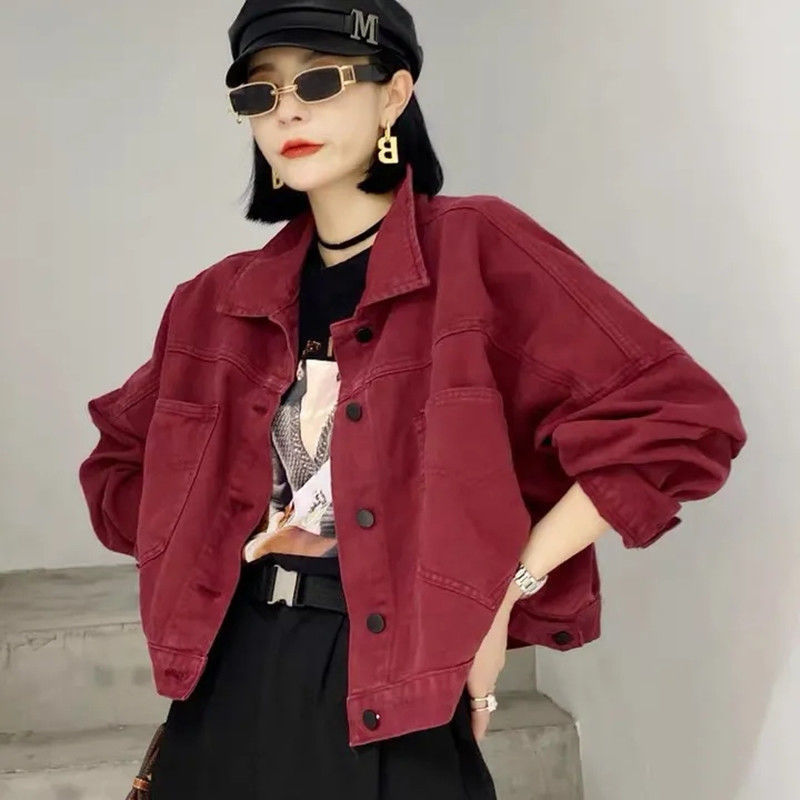 小个子紫色牛仔短外套女士2025年初春秋季新款休闲百搭夹克衫上衣