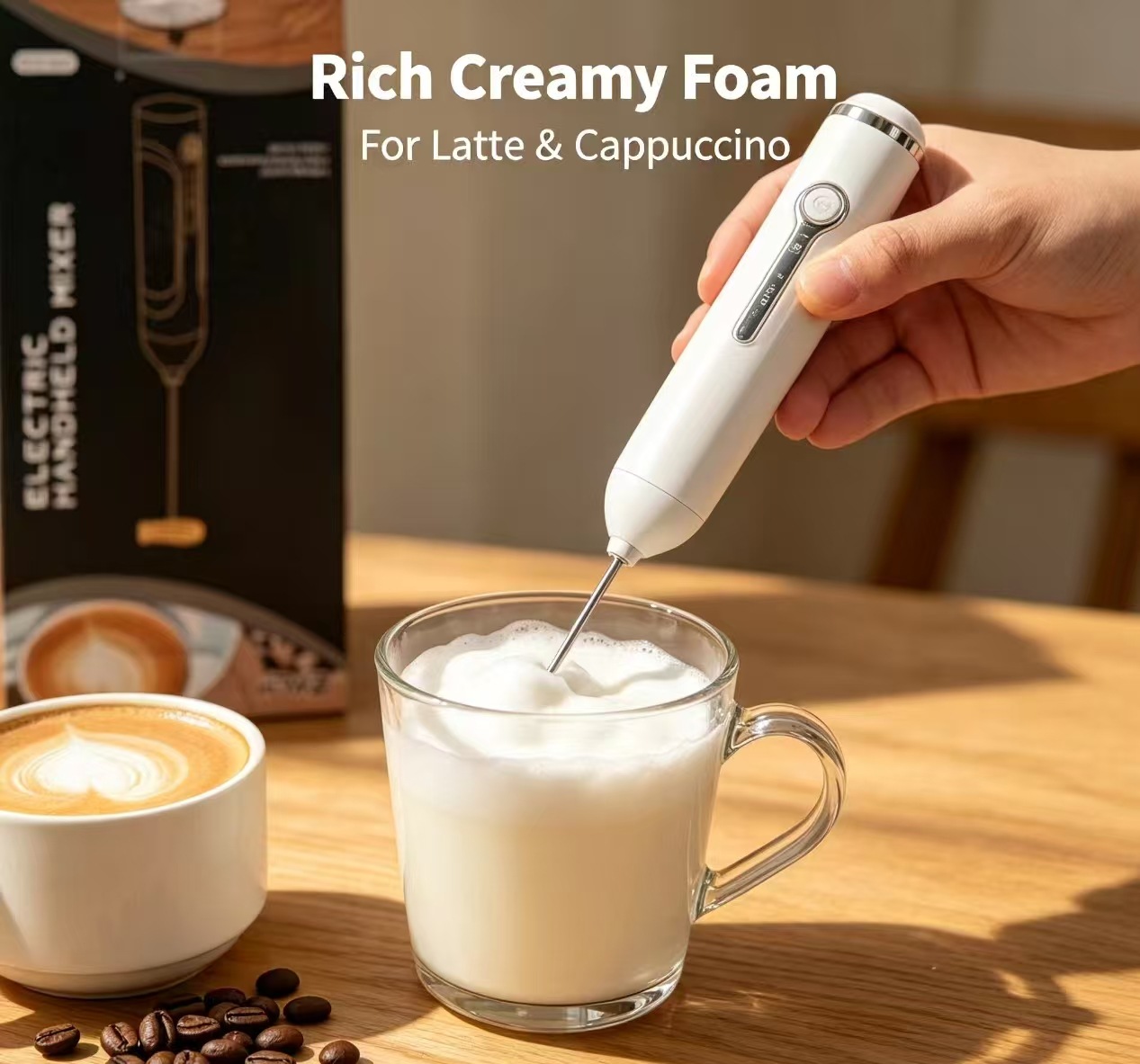 Cross-border bestselling electric egg beater milk frother coffee foamer whisk milk mixer cordless egg beater
