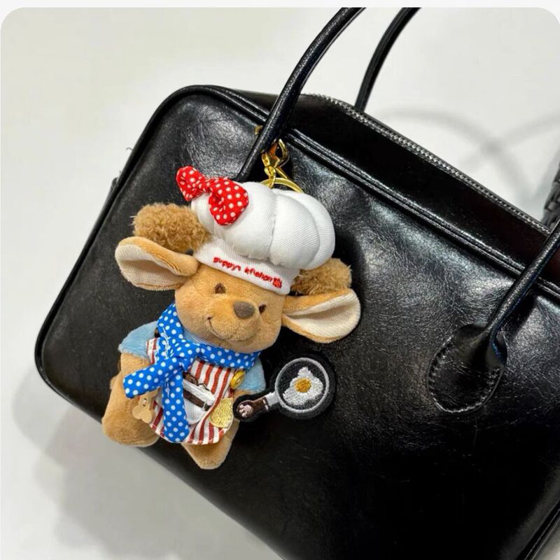 Chef Kangaroo Adzuki Bean New Car Keychain Pendant Bag Car Decoration Cute Girl Heart Girlfriend Gift