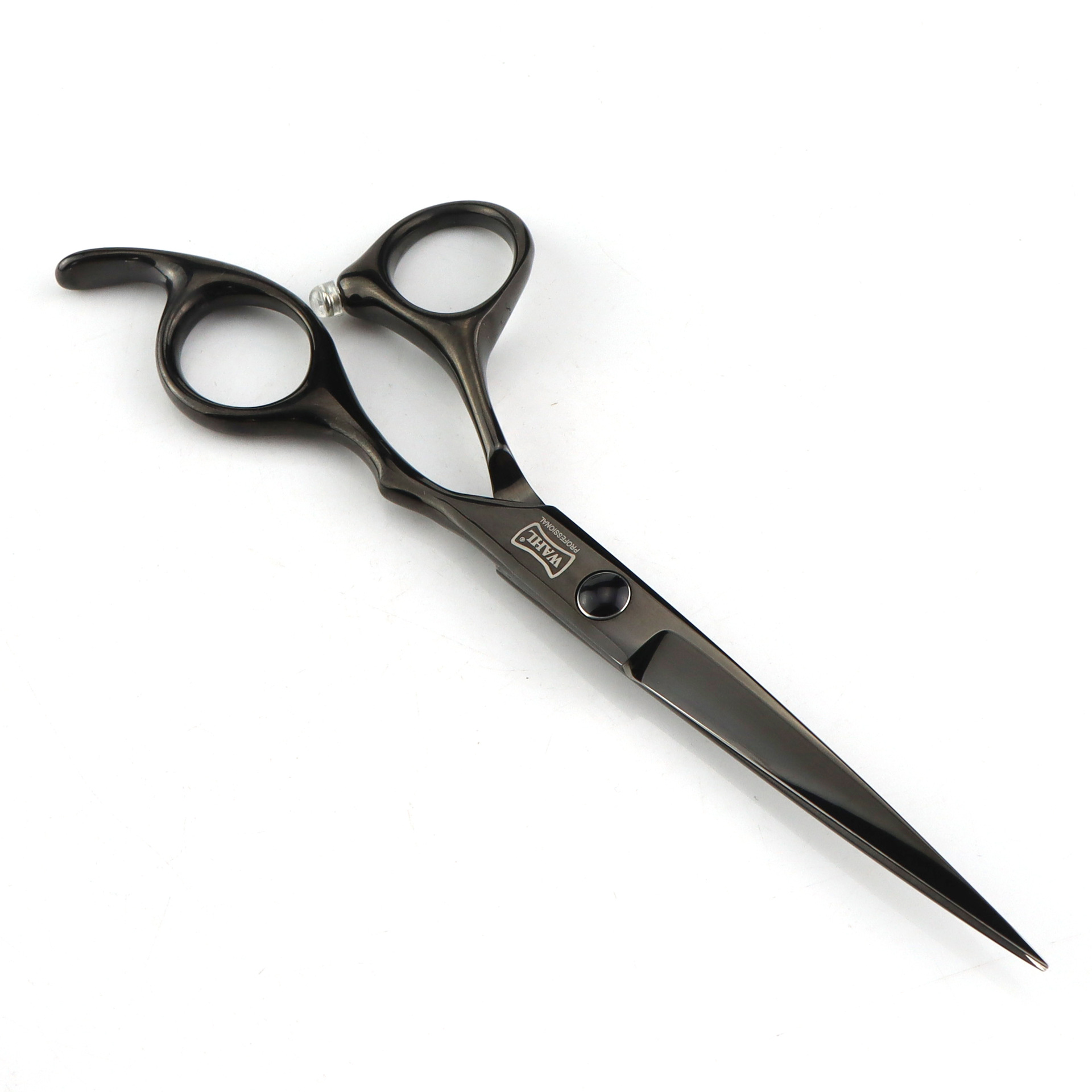 Ciseaux de coiffure noirs, élégants et uniques, 6,0/6,5/7,0 pouces, avec pointe fine et lame plate._voghion.com