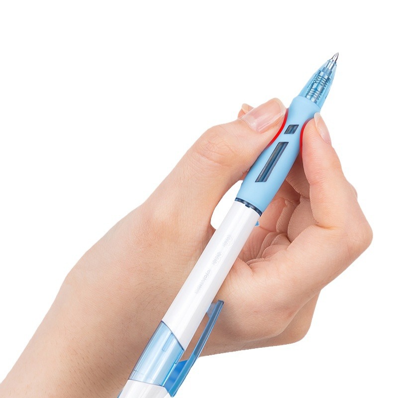 Deli S09 gel pluma Zhenshun deslizamiento de oficina gel pluma tipo de prensa 0,5mm estudiante escritura examen bolígrafo image 6