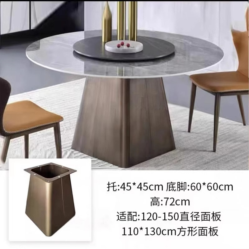 Mesa de acero inoxidable soporte de piernas de mármol base de lujo ligero marco de soporte de tabla de roca mesa redonda pie de mesa larga isla marco de mesa pie de comedor