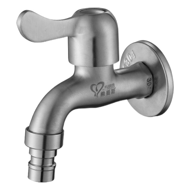 Four-Point Six-Point Thickeneded 304 Stainless Steel Washing Machine Faucet All-Copper Extended Mop Pool Faucet Quick-Open Copper Core