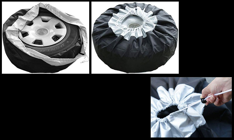 Cross-border Amazon car tire cover 420D Oxford cloth car spare tire cover waterproof sunscreen tire protection cover