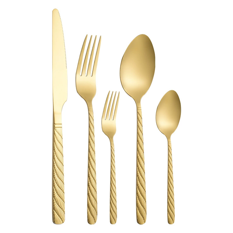 Tableware stainless steel with pigtail, handle, fork, spoon, set