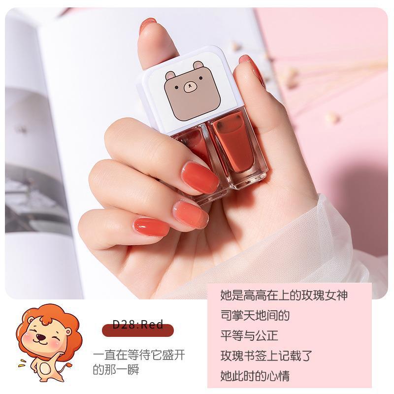 Géminis a base de agua esmalte de uñas hornear-libre de larga duración de secado rápido tearable desnudo transparente inodoro esmalte de uñas al por mayor
