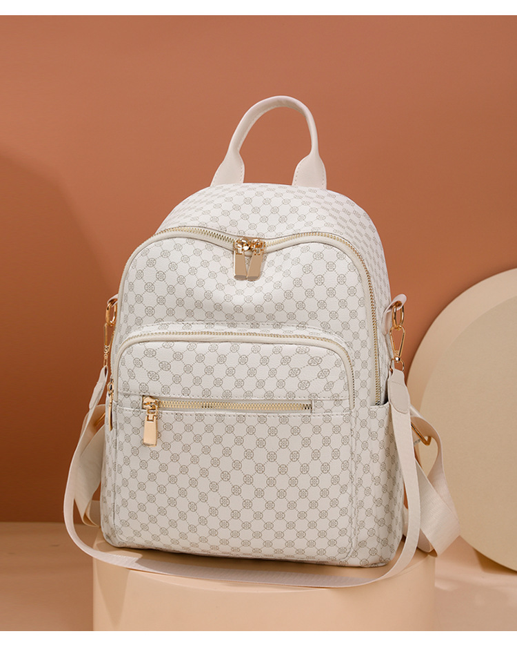 345g Weight Polyester Lining Material Waterproof 16 Inch Argyle Casual Travel Women's Backpack