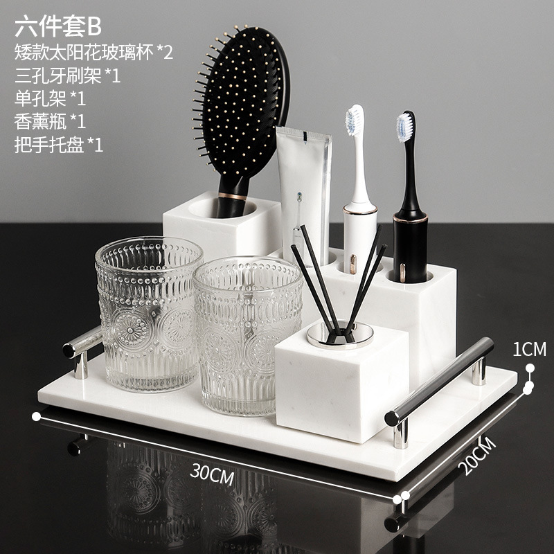 Conjunto de seis piezas B de color raíz de loto jazz blanco