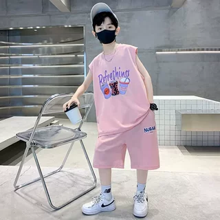 儿童装男童夏装背心套装2026新款中大童夏季男孩夏款无袖运动帅气