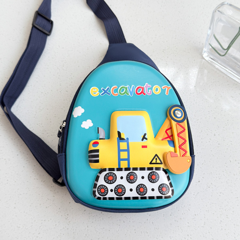 Bolso de moda estereoscópico para niños, caricatura para hombres y mujeres, bolso de pecho lindo excavador para niños, bolso de bebé con cáscara dura