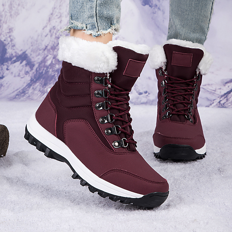 2025 botas de nieve de invierno para mujeres botas de nieve de fondo grueso para hombres y mujeres parejas al aire libre botas de nieve gruesas para mujeres image 3