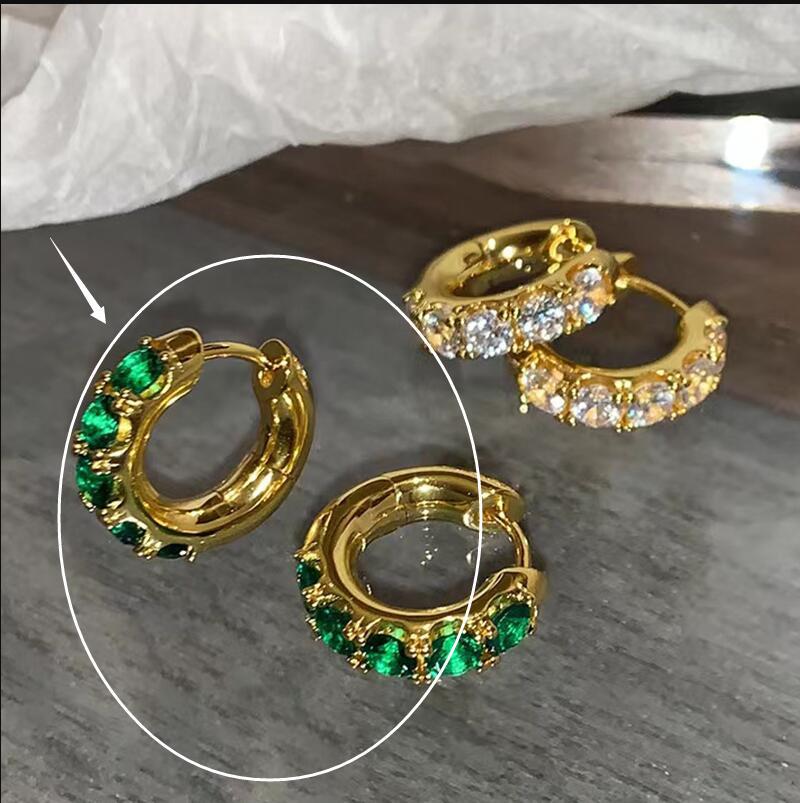 Copper Zircon Earrings for Women, European and American Style, Copper Inlaid Zircon Earrings, Earrings, Accessible Luxury, Niche Cross-Border Earrings, Elegant and Fashionable