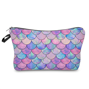 Amazon New Multifunctional Women's Makeup bag Mermaid Fish Scale Cosmetic bag Dumpling Makeup bag
