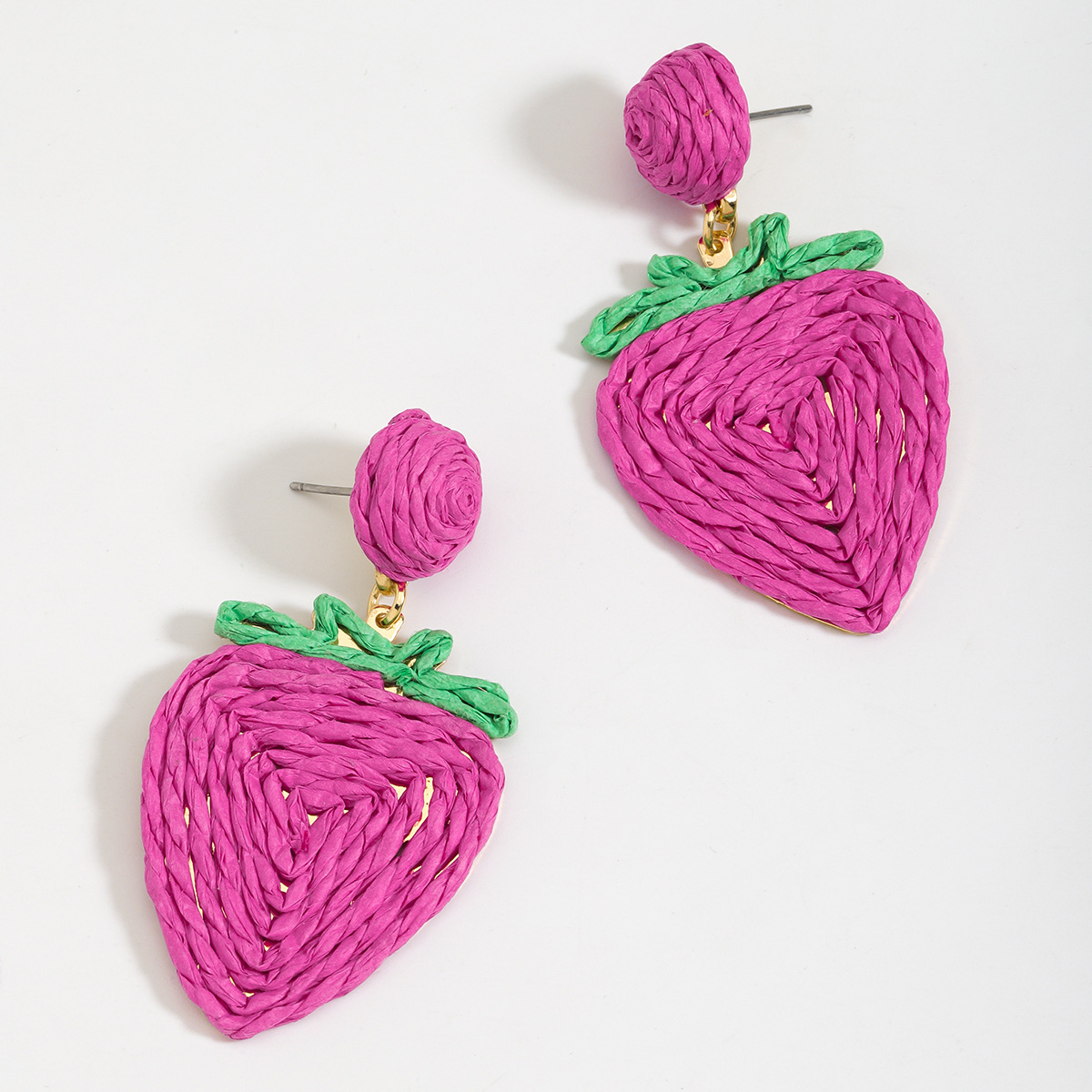 10g Weight 304 Stainless Steel Ear Needle Material Drop Earrings Classification 1 Pair Quantity Beach, Date, Tea Party Occasion raffia Material Heart Shape, Strawberry, Butterfly Pattern Women's Gender Bohemian Style 1 Pair Bohemian Heart Shape Strawberry Butterfly Raffia Drop Earrings 10